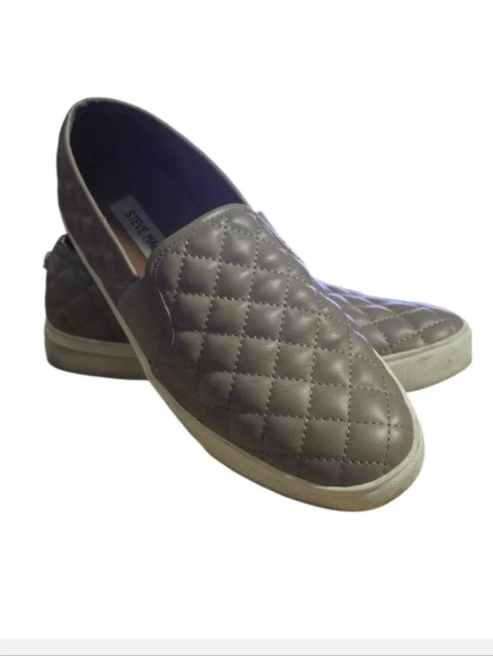 Steve Madden Quilted Slip-On Loafers in Taupe